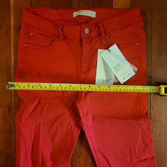 Zara Z1975 Slim Red Jeans BNWT sz 4 - Picture 8 of 8